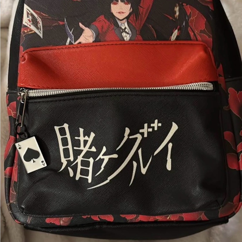 Hot Topic Kakegurui Yumeko Jabami mini backpack in black and red